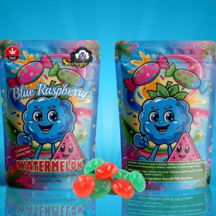 Sky High Edibles - Blue Raspberry + Watermelon Gummy 3000mg THC - West Coast Cannabis