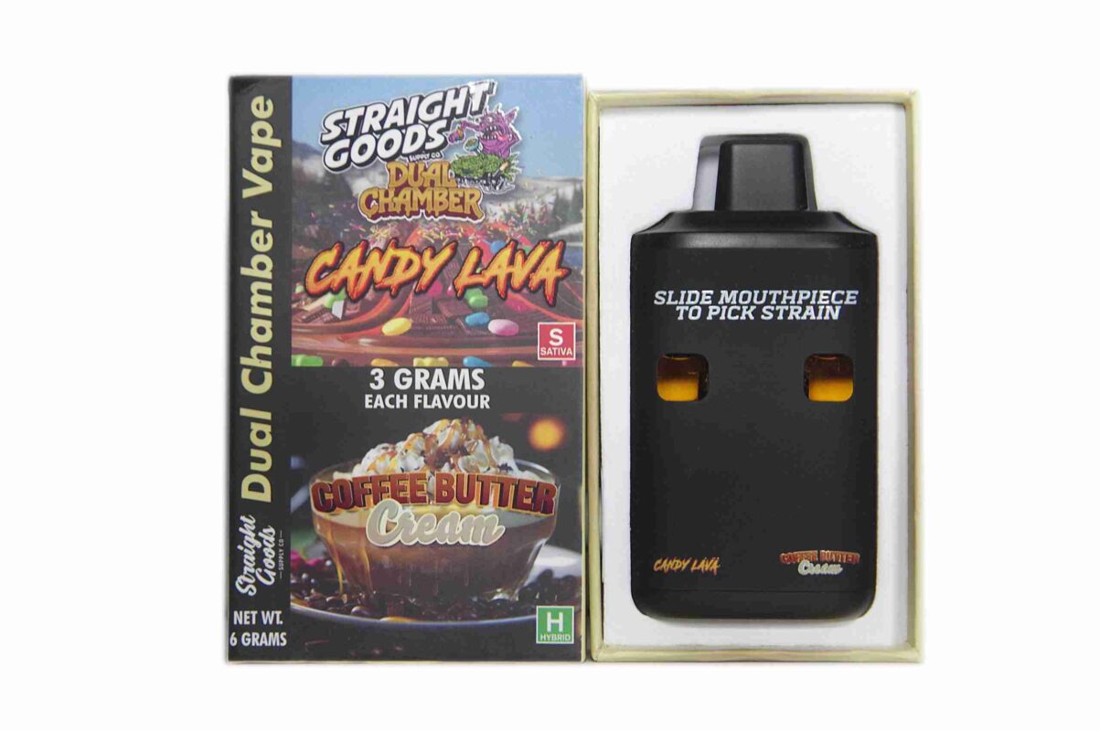 Straight Goods - Dual Chamber Vape - Candy Lava x Coffee Butter Cream (3 Grams + 3 Grams) - West Coast Cannabis