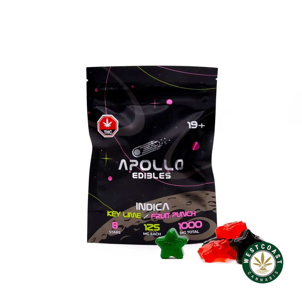 Apollo Edibles – Key Lime/Fruit Punch Shooting Stars 1000mg THC Indica - Image 1