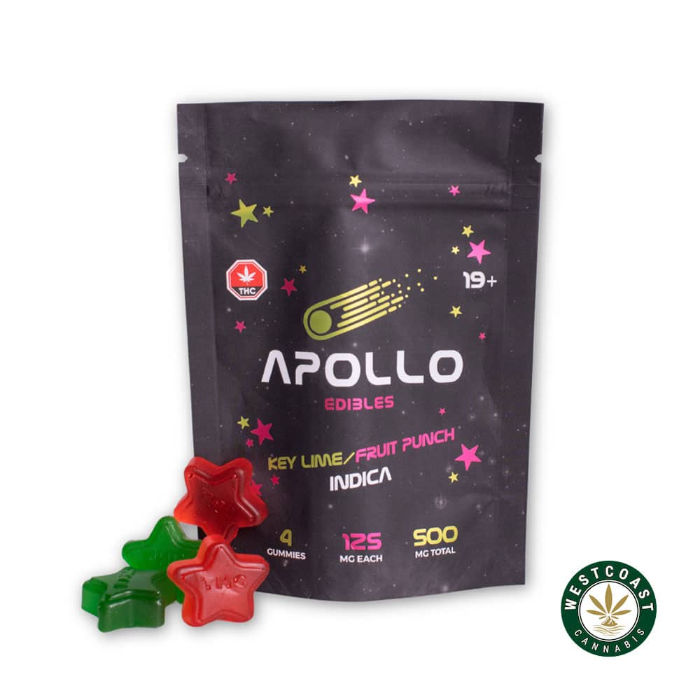 Apollo Edibles – Key Lime/Fruit Punch Shooting Stars 500mg THC Indica - Image 1