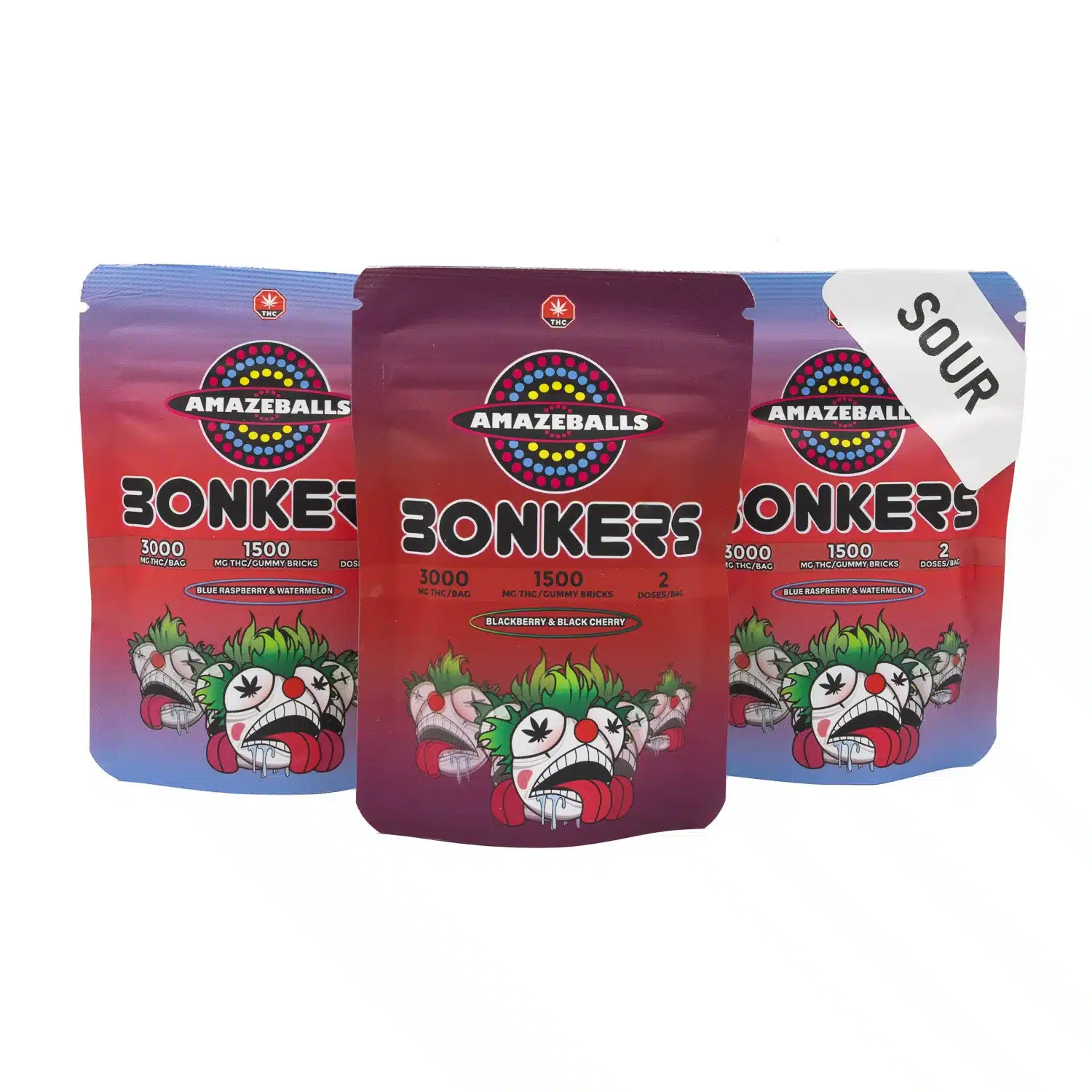 Amazeballs Edibles – Bonkers Gummies – 3000mg THC - Image 1