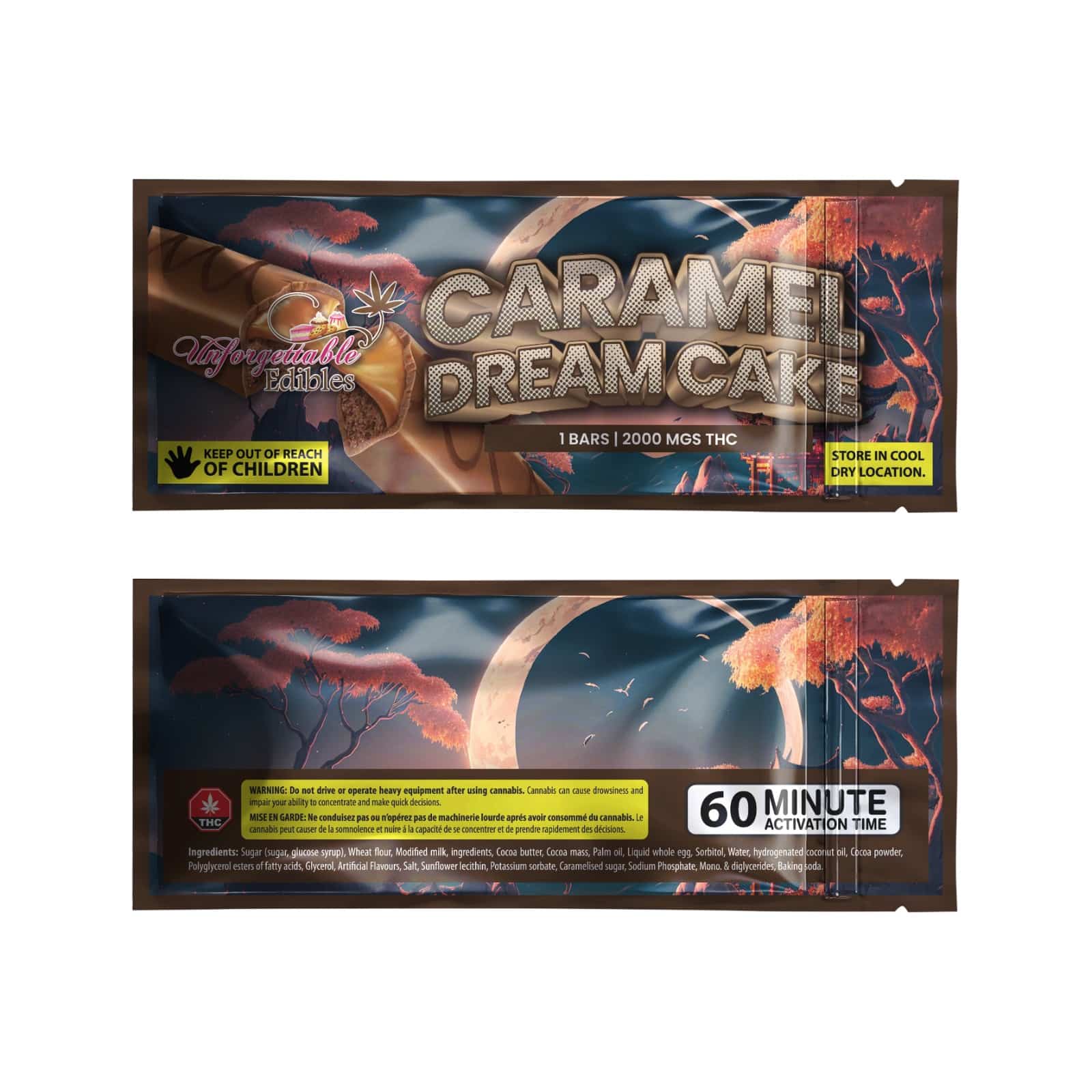 Unforgettable Edibles – Caramel Dream Cake – 2000MG THC - Image 1