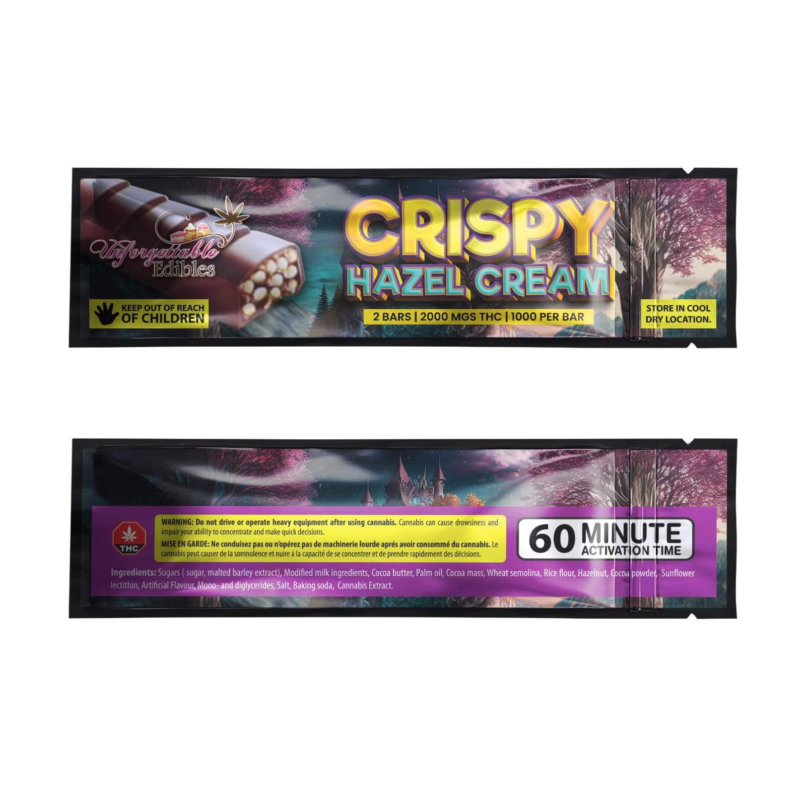 Unforgettable Edibles – Crispy Hazel Cream – 2000MG THC - Image 1