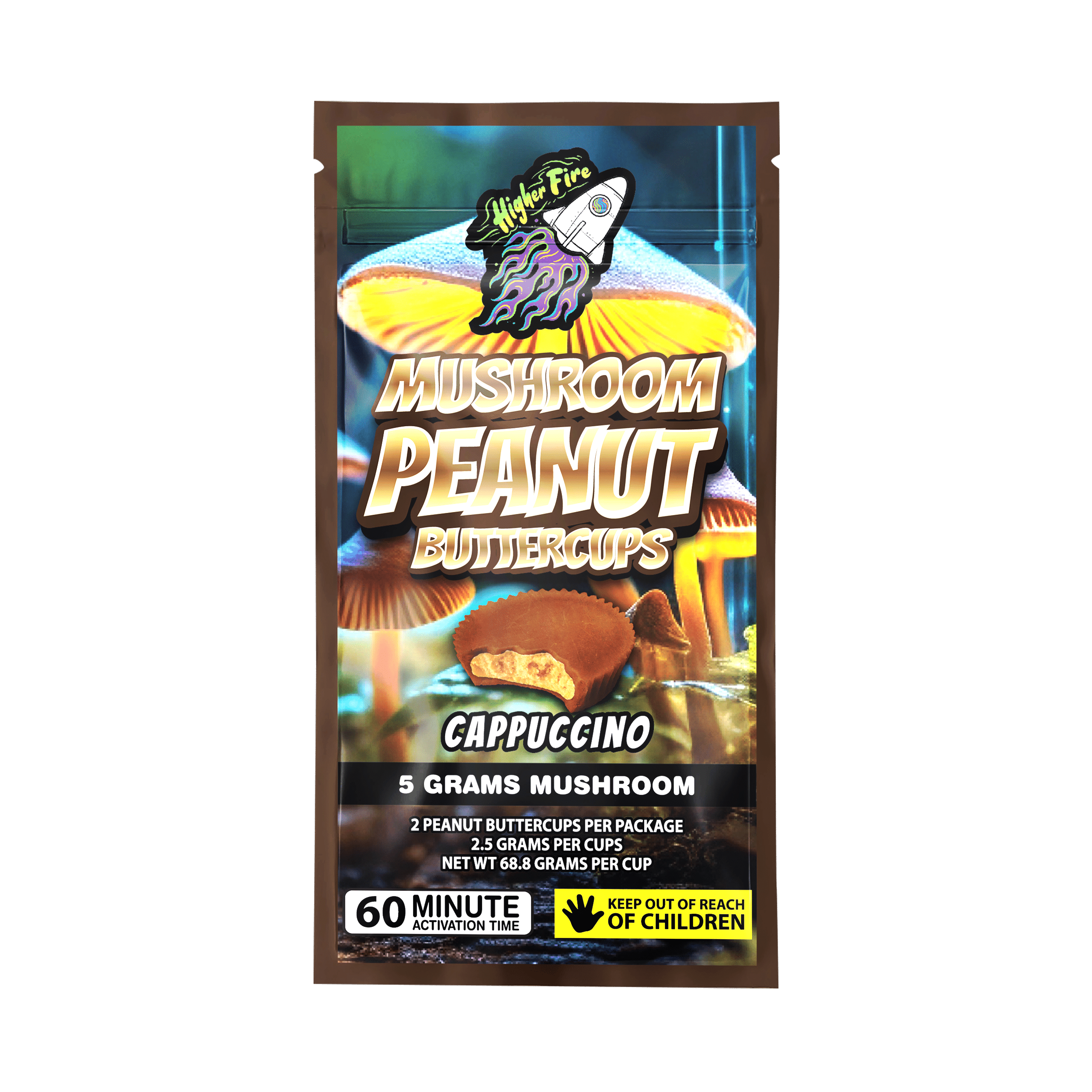 Higher Fire Extracts – Mushroom Peanut butter Chocolate Cups – Cappuccino 5000MG - Image 1