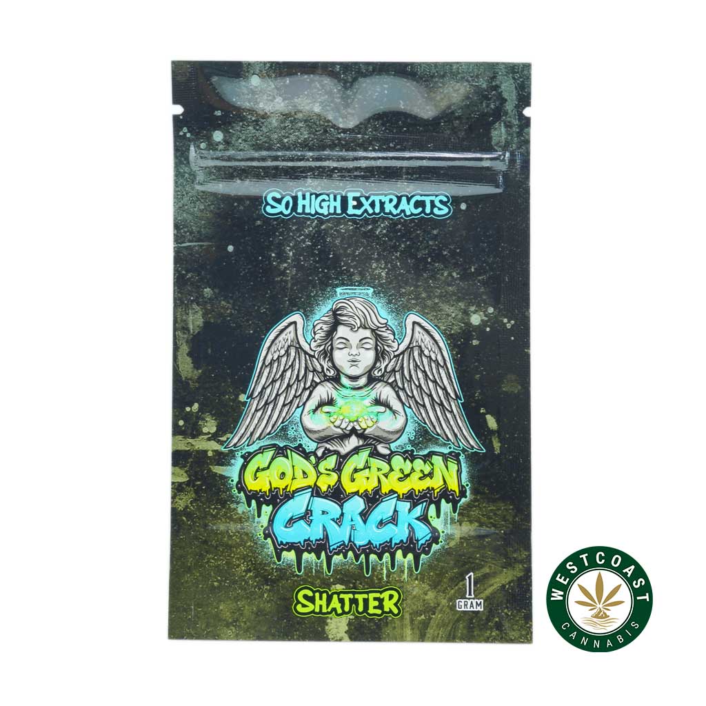 So High Extracts Premium Shatter – Gods Green Crack - Image 1