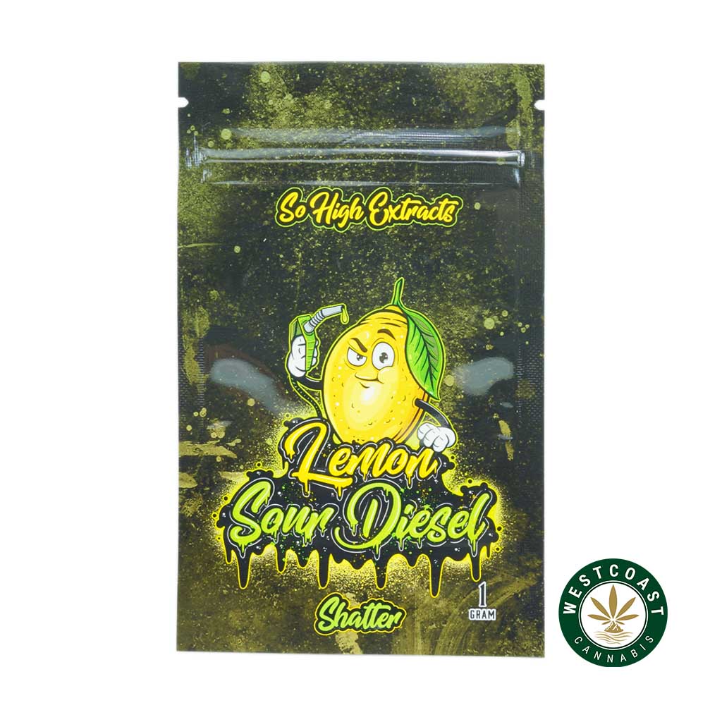 So High Extracts Premium Shatter – Lemon Sour Diesel - Image 1