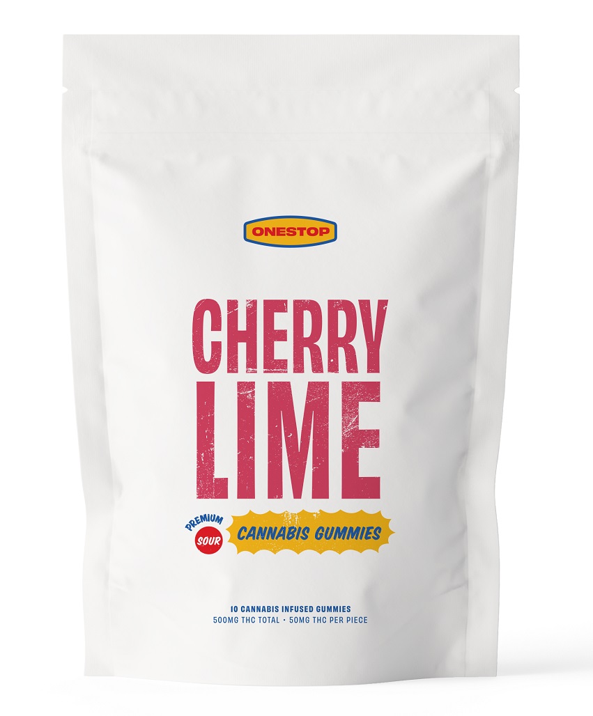 One Stop – Sour Cherry Lime THC Gummies 500mg - Image 1