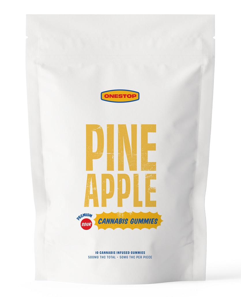 One Stop – Sour Pineapple THC Gummies 500mg - Image 1