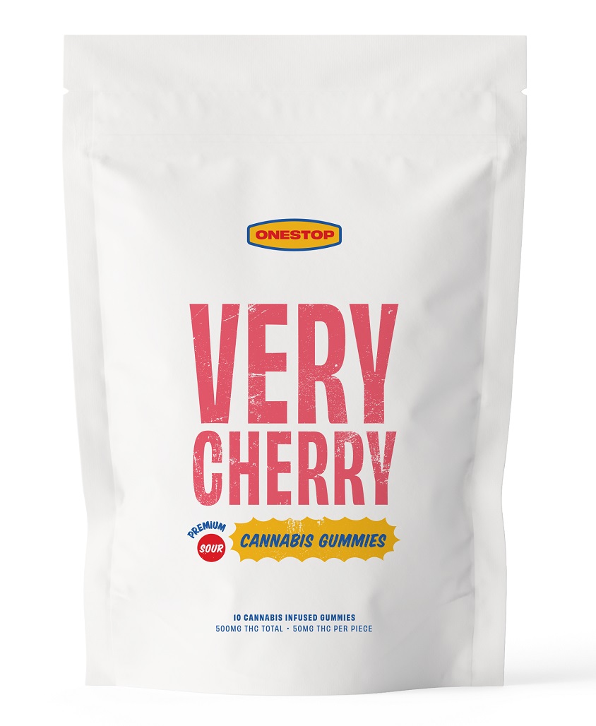 One Stop – Sour Very Cherry THC Gummies 500mg - Image 1
