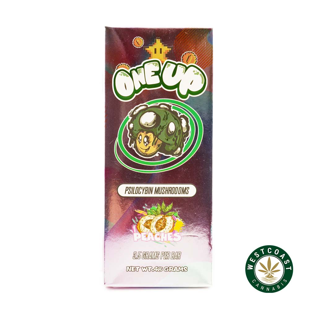 One Up – Psilocybin Mushrooms – Peach 3.5G Chocolate - Image 1