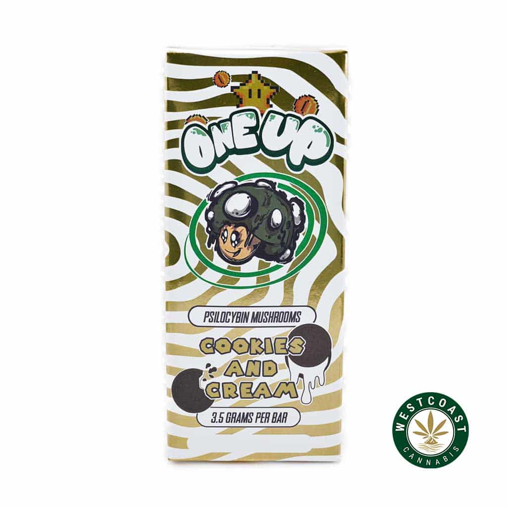 One Up – Psilocybin Mushrooms – Cookies and Cream 3.5G Chocolate - Image 1
