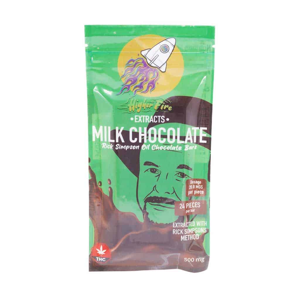 Higher Fire Extracts – Rick Simpson Chocolate Bar – Milk 500mg THC - Image 1
