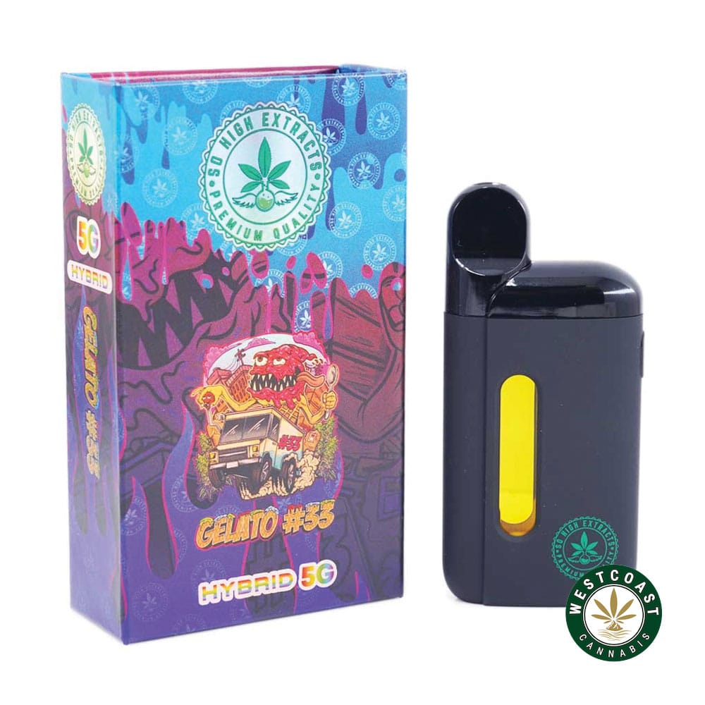 So High Extracts Disposable Pen – Gelato #33 5ML (Hybrid) - Image 1