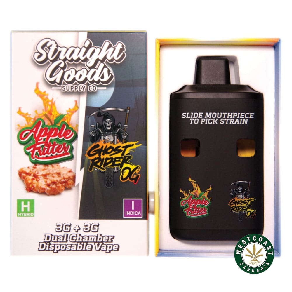 Straight Goods – Dual Chamber Vape – Apple Fritter + Ghost Rider OG (3 Grams + 3 Grams) - Image 1