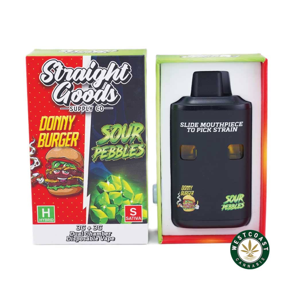 Straight Goods – Dual Chamber Vape – Donny Burger+ Sour Pebbles (3 Grams + 3 Grams) - Image 1