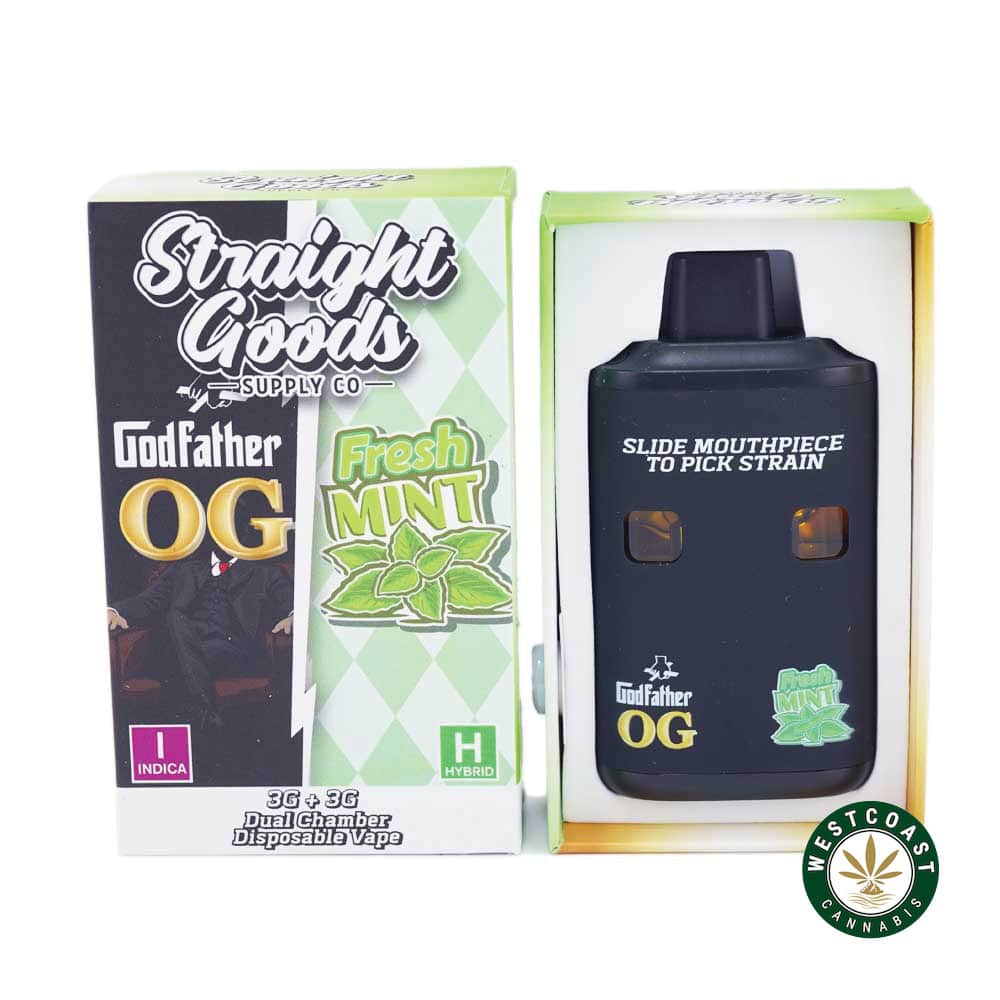 Straight Goods – Dual Chamber Vape – Godfather OG + Fresh Mint (3 Grams + 3 Grams) - Image 1