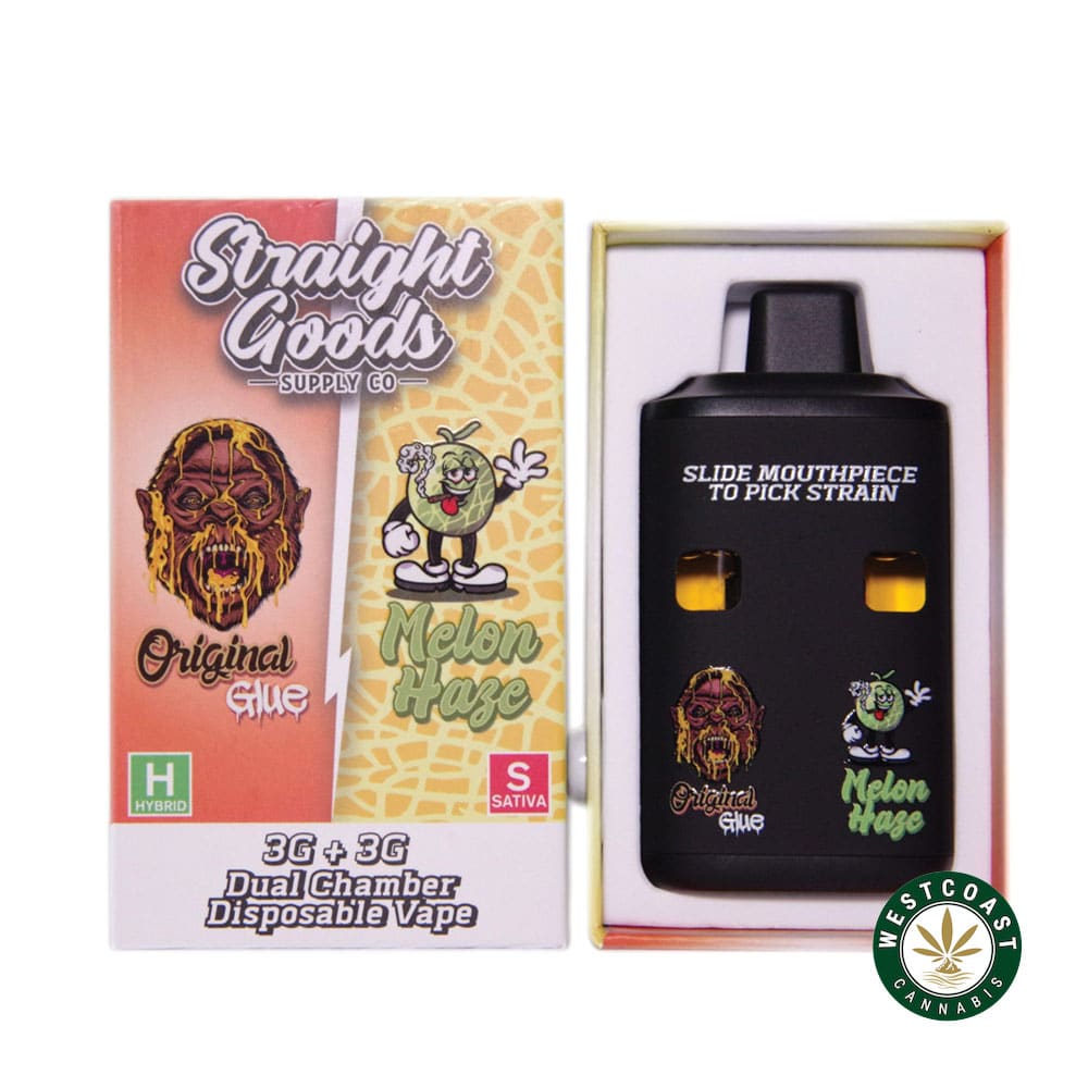 Straight Goods – Dual Chamber Vape – Original Glue + Melon Haze (3 Grams + 3 Grams) - Image 1