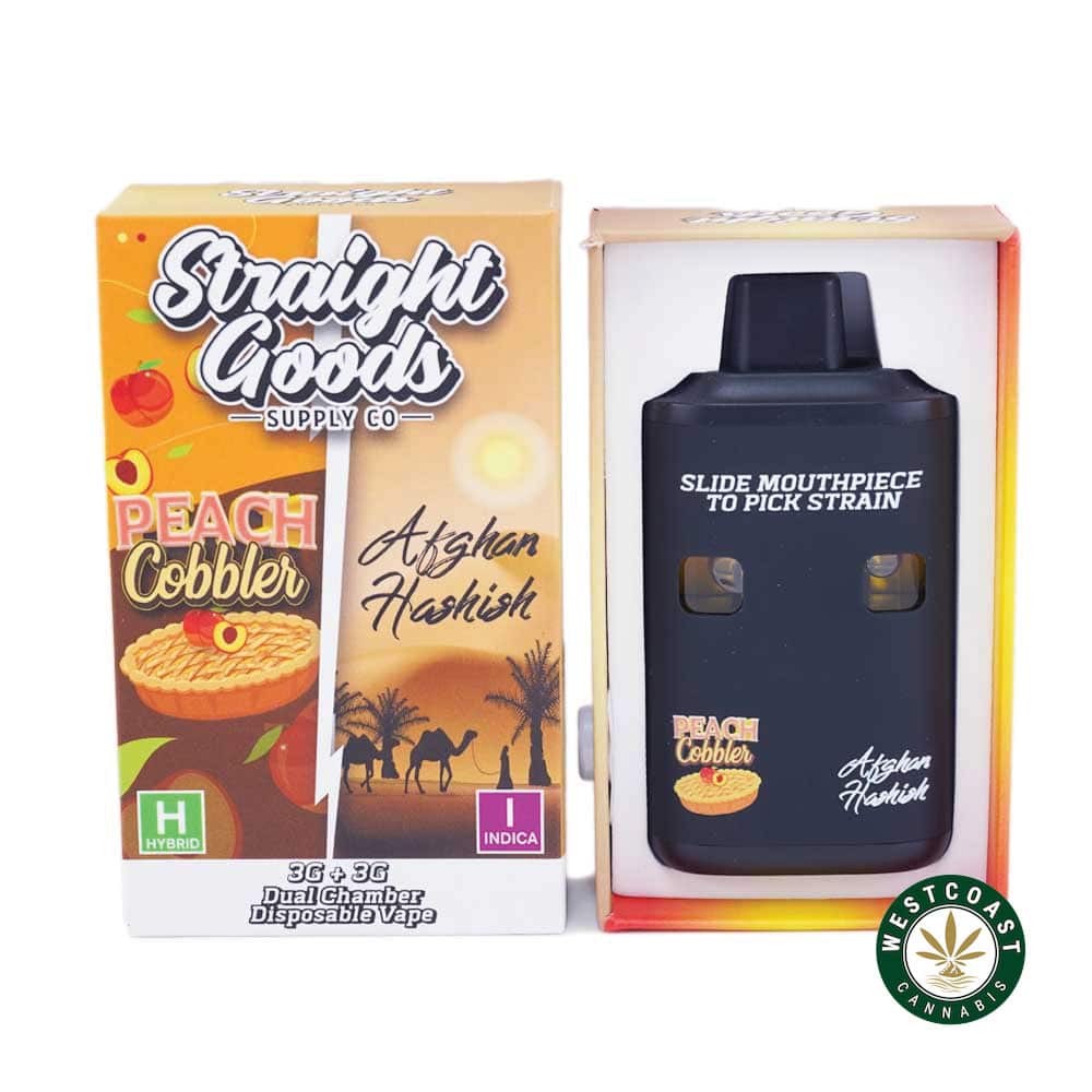 Straight Goods – Dual Chamber Vape – Peach Cobbler + Afghan Hashish (3 Grams + 3 Grams) - Image 1