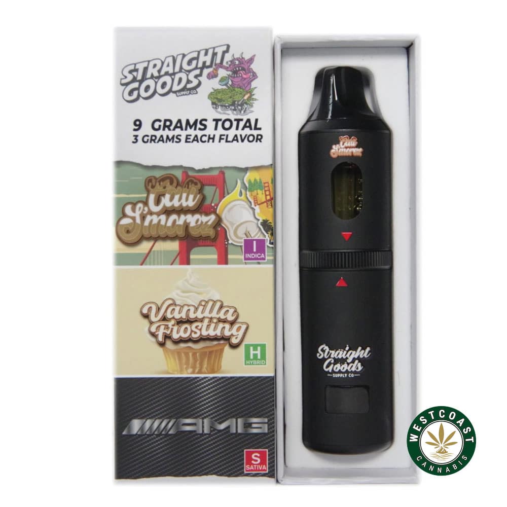 Straight Goods – Triple Chamber Vape – Cali S’mores + Vanilla Frosting + AMG (3 Grams + 3 Grams + 3 Gram) - Image 1