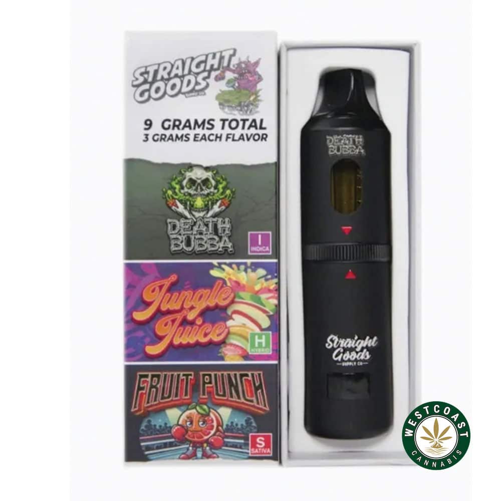 Straight Goods – Triple Chamber Vape – Death Bubba + Jungle Juice + Fruit Punch (3 Grams + 3 Grams + 3 Gram) - Image 1