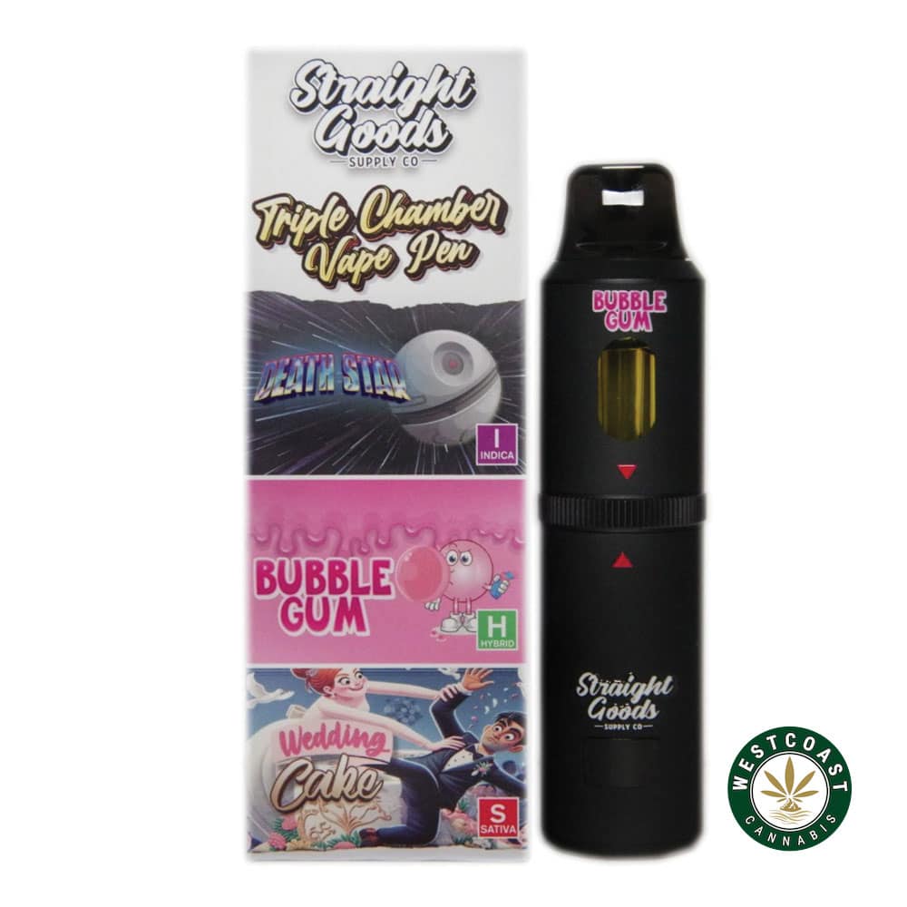 Straight Goods – Triple Chamber Vape – Death Star + Bubble Gum + Wedding Cake (3 Grams + 3 Grams + 3 Gram) - Image 1