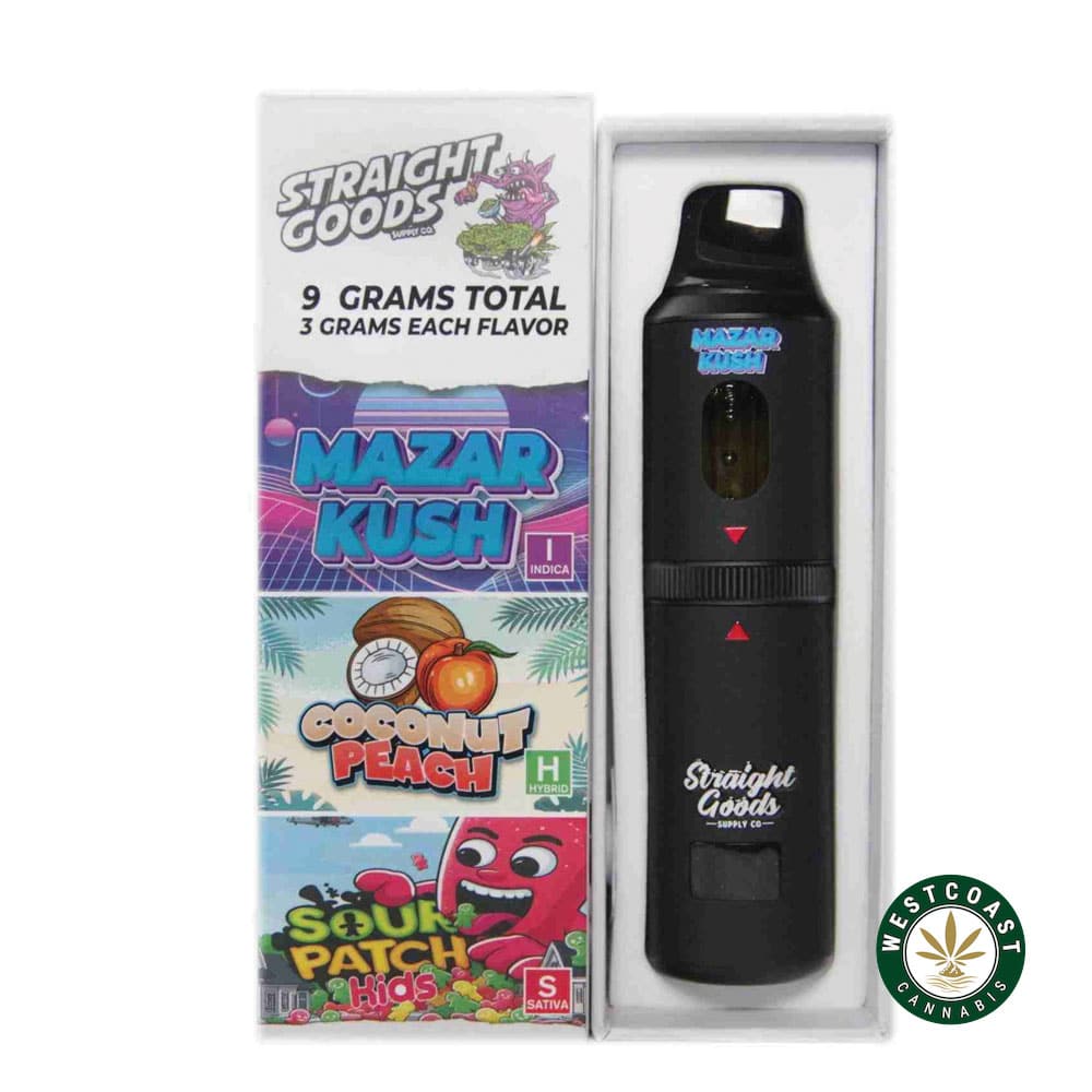 Straight Goods – Triple Chamber Vape – Mazar Kush + Coconut Peach + Sour Patch Kids (3 Grams + 3 Grams + 3 Gram) - Image 1