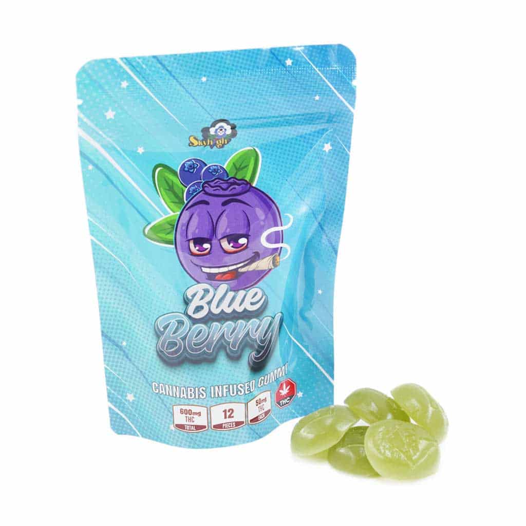 Sky High Edibles – Blueberry Gummy 600mg THC - Image 1