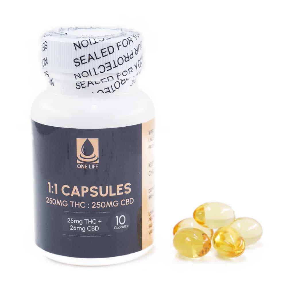 One Life Soft Gel Capsules – 1:1 (250mg CBD : 250mg THC) - Image 1