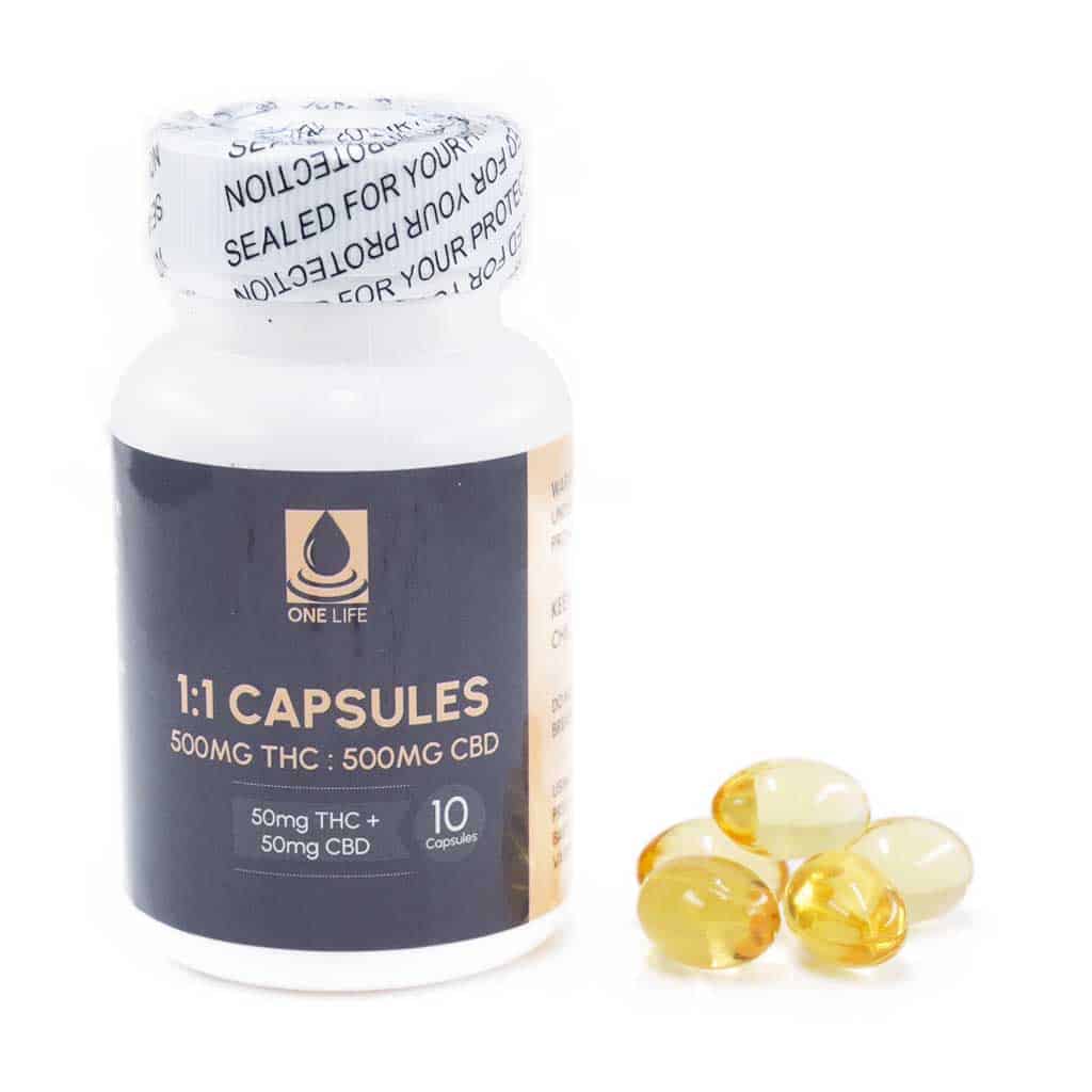 One Life Soft Gel Capsules – 1:1 (500mg CBD : 500mg THC) - Image 1