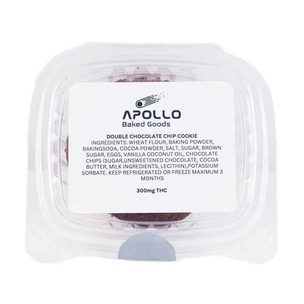 Apollo Baked Goods – Double Chocolate Chip Cookies – 300mg THC - Image 1