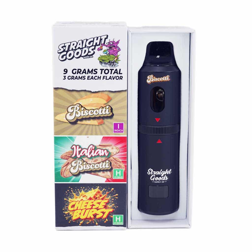 Straight Goods – Triple Chamber Vape – Biscotti + Italian Biscotti + Cheese Burst (3 Grams + 3 Grams + 3 Gram) - Image 1