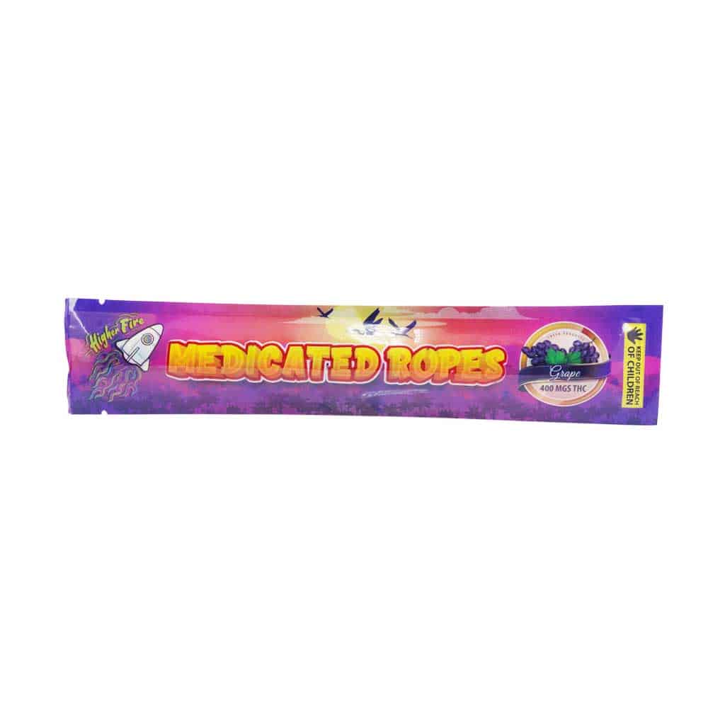 Higher Fire Extracts – Medicated Ropes – Grape 400MG THC - Image 1