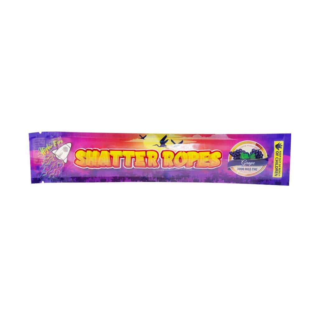 Higher Fire Extracts – Shatter Ropes – Grape 3000MG THC - Image 1