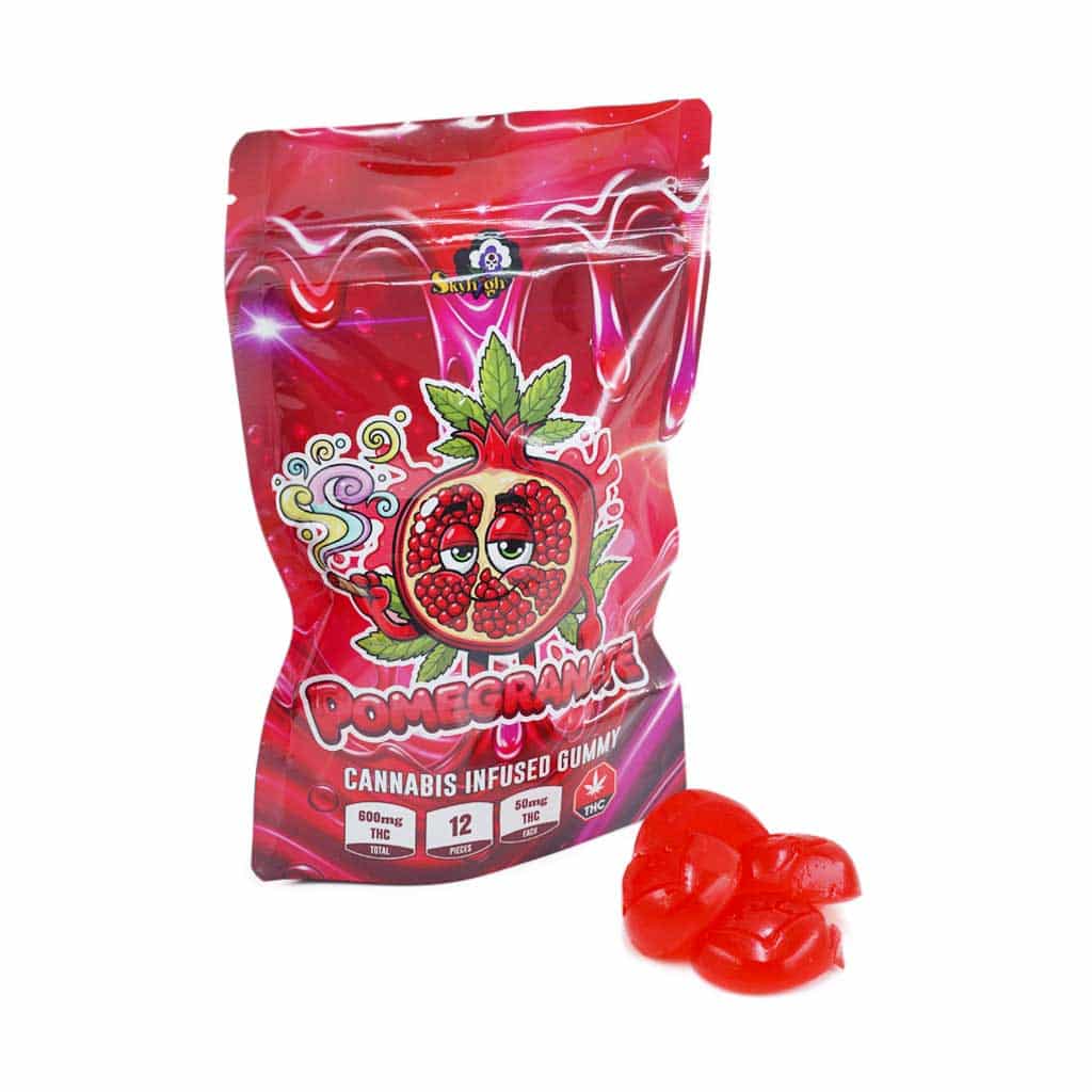 Sky High Edibles – Pomegranate Gummy 600mg THC - Image 1