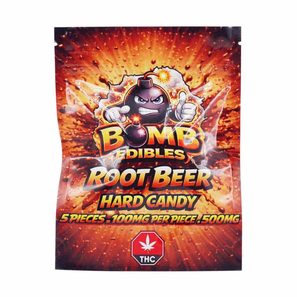 Bomb Edibles – 500mg THC Hard Candy – Root Beer - Image 1