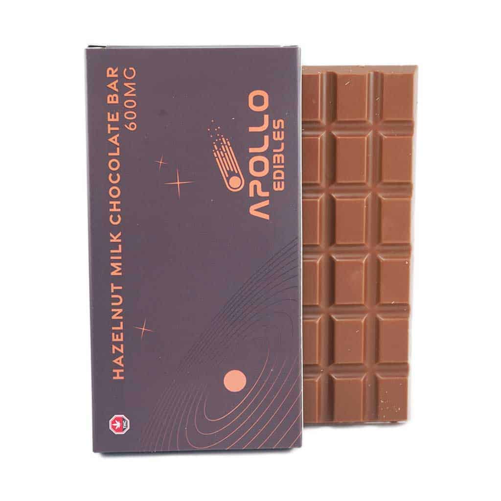 Apollo Edible Chocolates – Hazelnut Milk Chocolate Bar – 600MG THC - Image 1