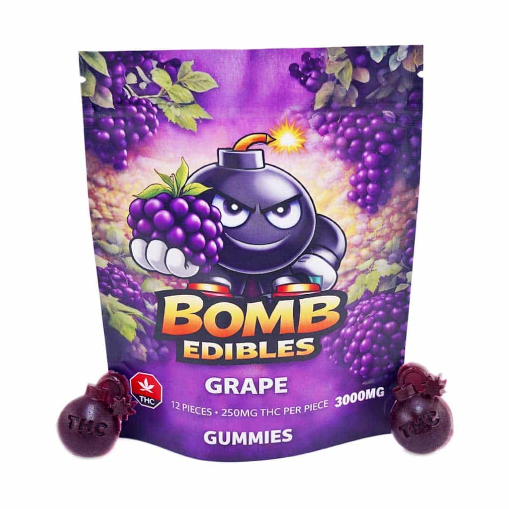 Bomb Edibles – 3000mg THC Gummies – Grape - Image 1