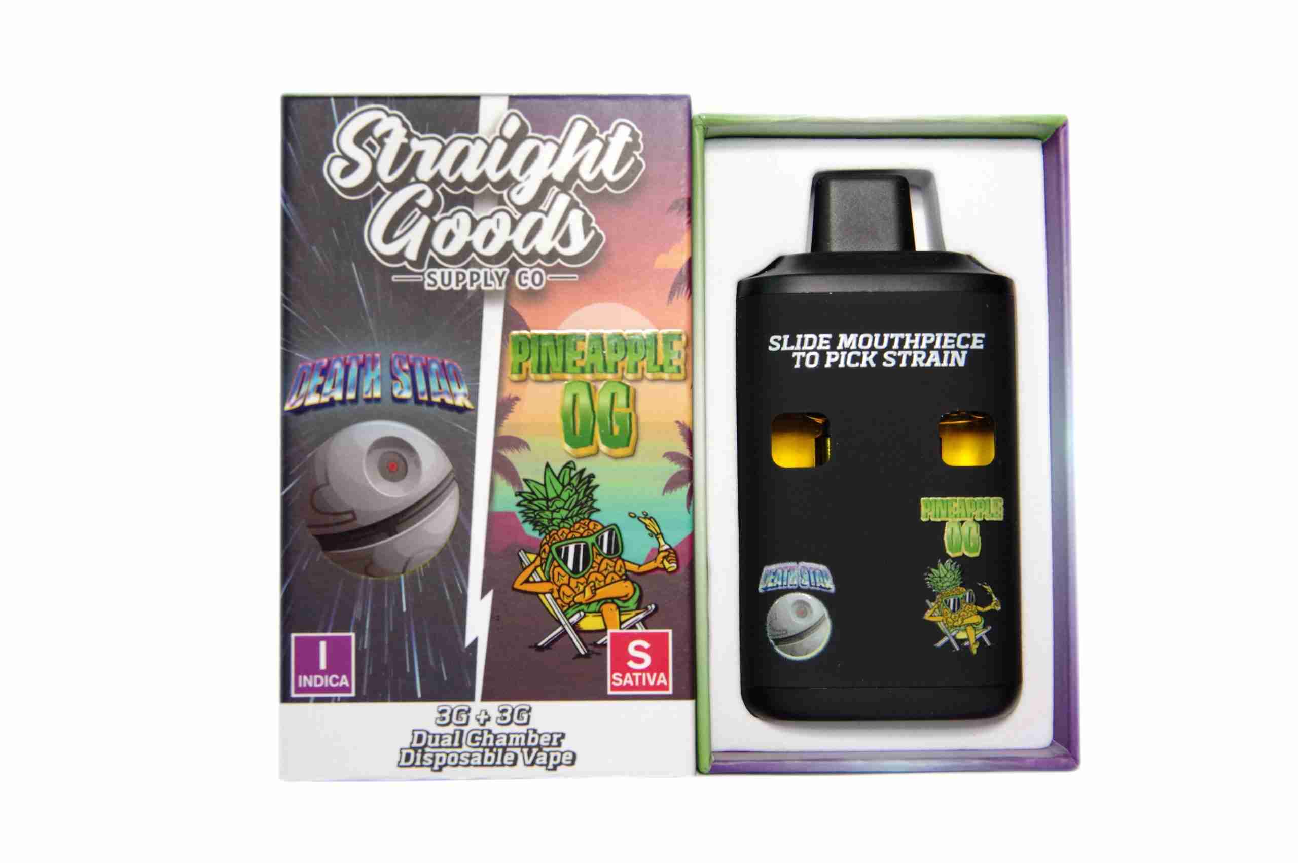 Straight Goods – Dual Chamber Vape – Death Star+ Pineapple OG (3 Grams + 3 Grams) - Image 1
