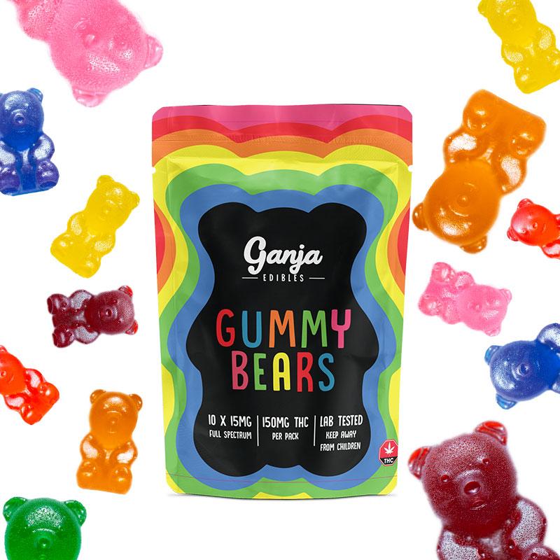 Ganja Edibles – Sour Ganja Bears 150mg THC - Image 1
