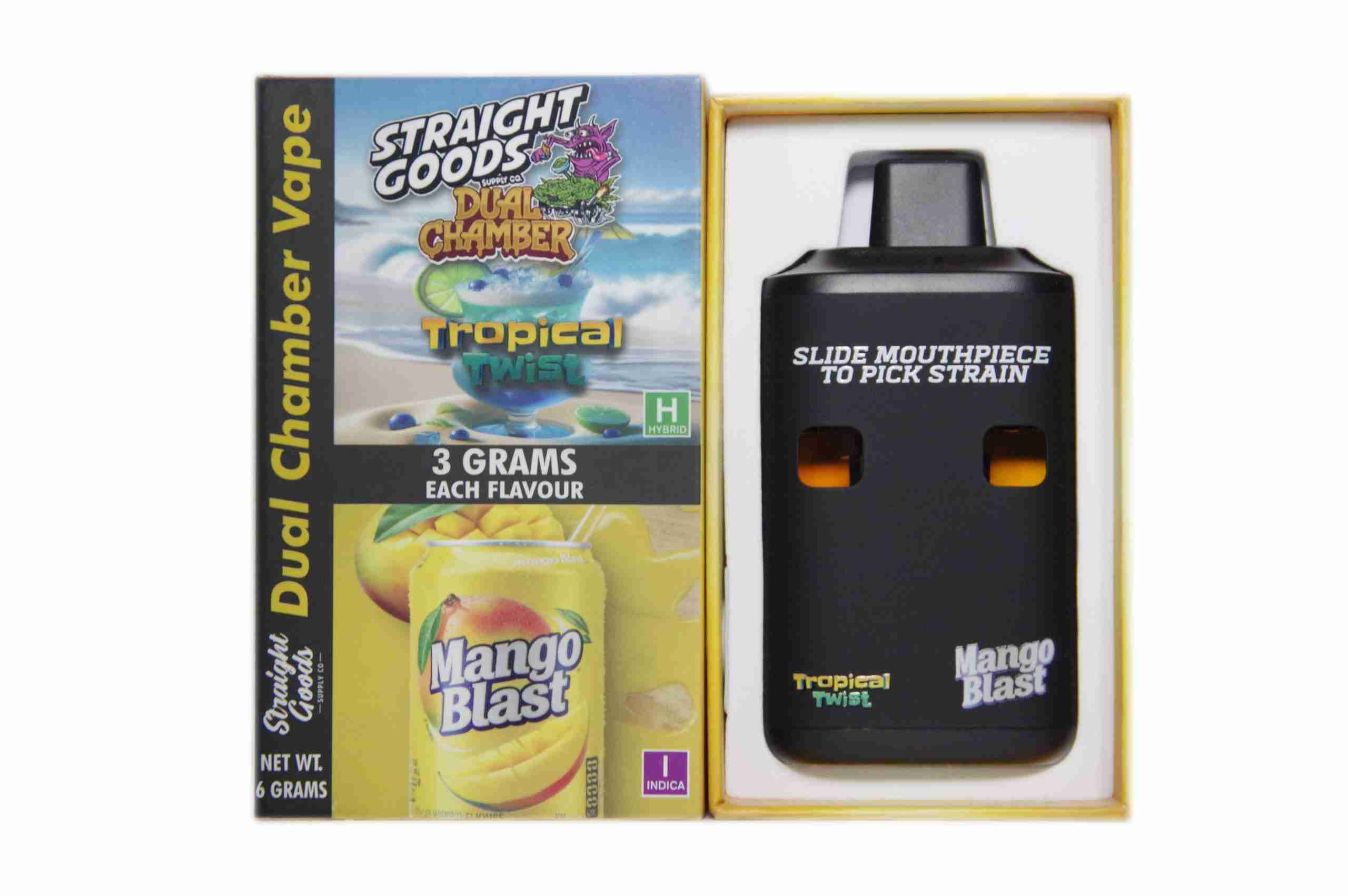 Straight Goods – Dual Chamber Vape – Tropical Twist + Mango Blast (3 Grams + 3 Grams) - Image 1