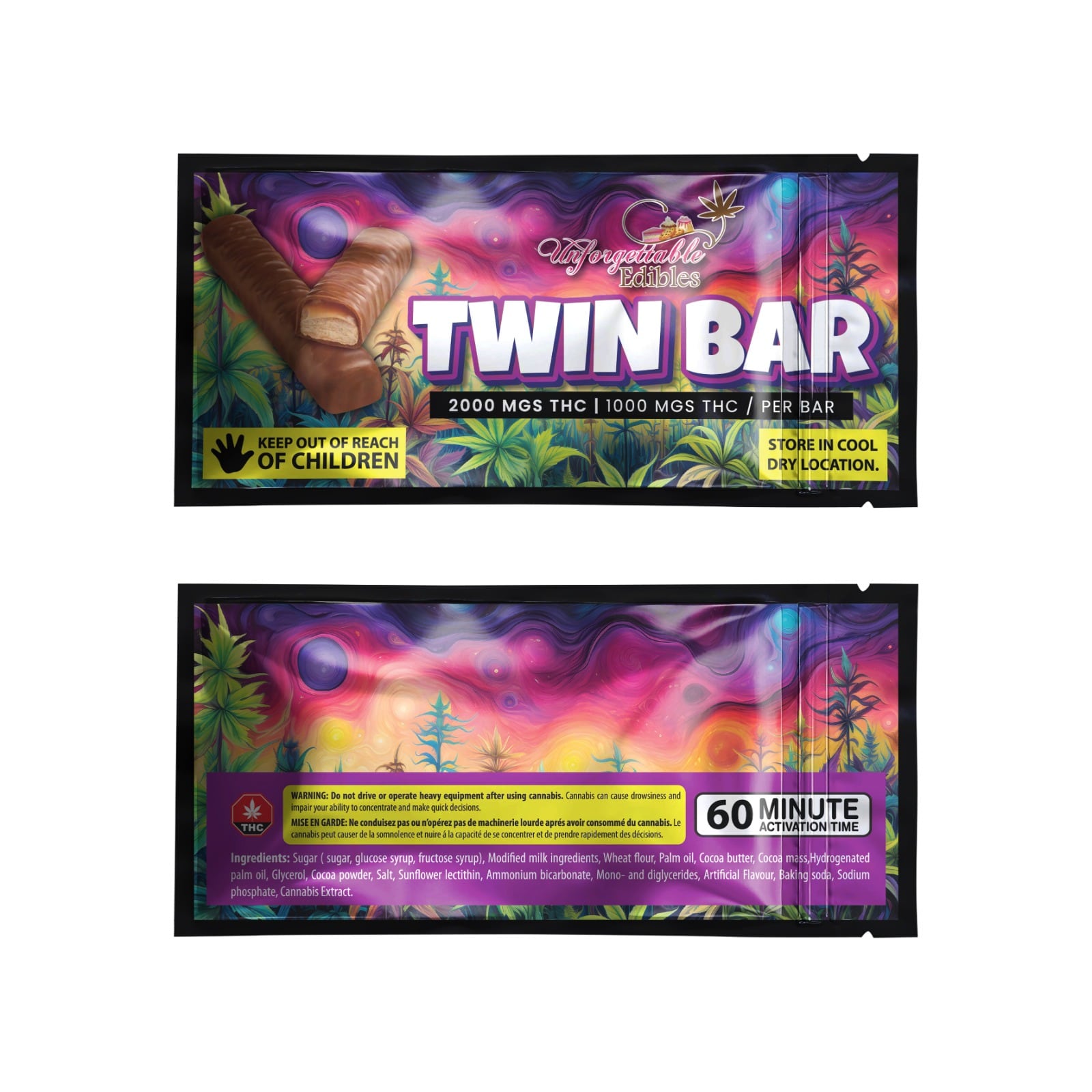 Unforgettable Edibles – Twin Bar – 2000MG THC - Image 1